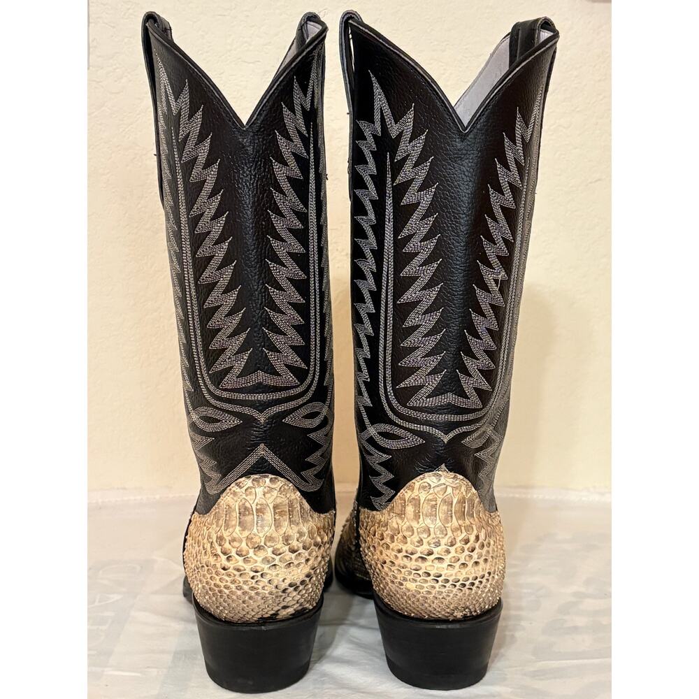 Handcrafted Mexico Size 9.5 Exotic Python Western… - image 4